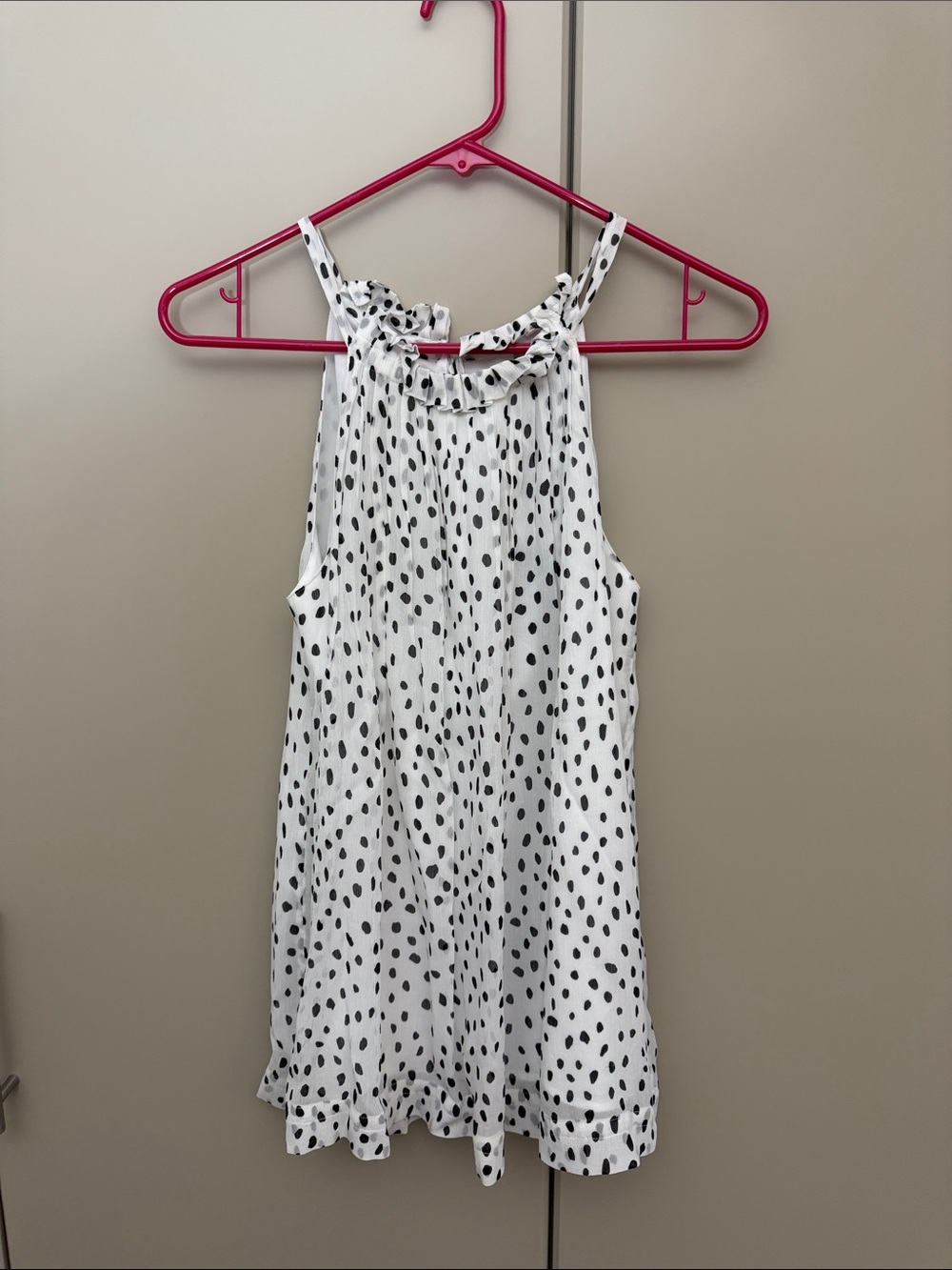 Women’s White Tank Top with Black Spot Print - Brooks Brothers - NWT - size 6